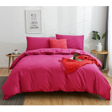 Conjunto de roupas de cama acolchoado de algodão Conjunto de roupas de cama rosa